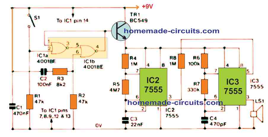 Anti Theft Automobile Alarm Circuit