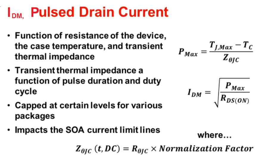 How do MOSFET current and thermal limitations interact?