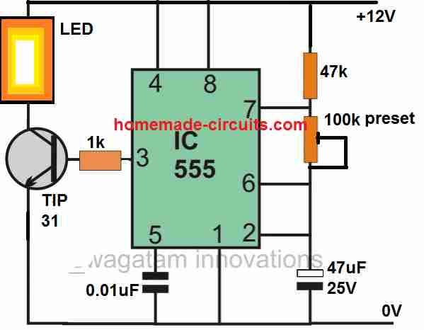 IC 555 strobe light