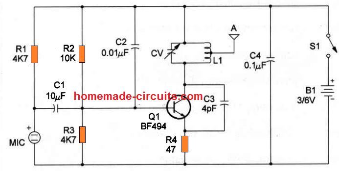 simple wireless microphone circuit