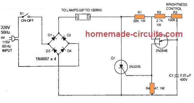 SCR 220V fan regulator circuit diagram