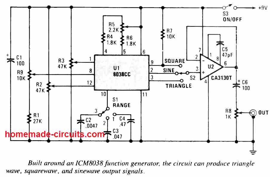 MAX038 Signal Generator Kit 1Hz～20MHz  High-speed op-amp Function Generator G7B8 