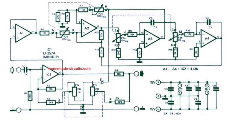 10 Band Graphic Equalizer Circuit Diagram