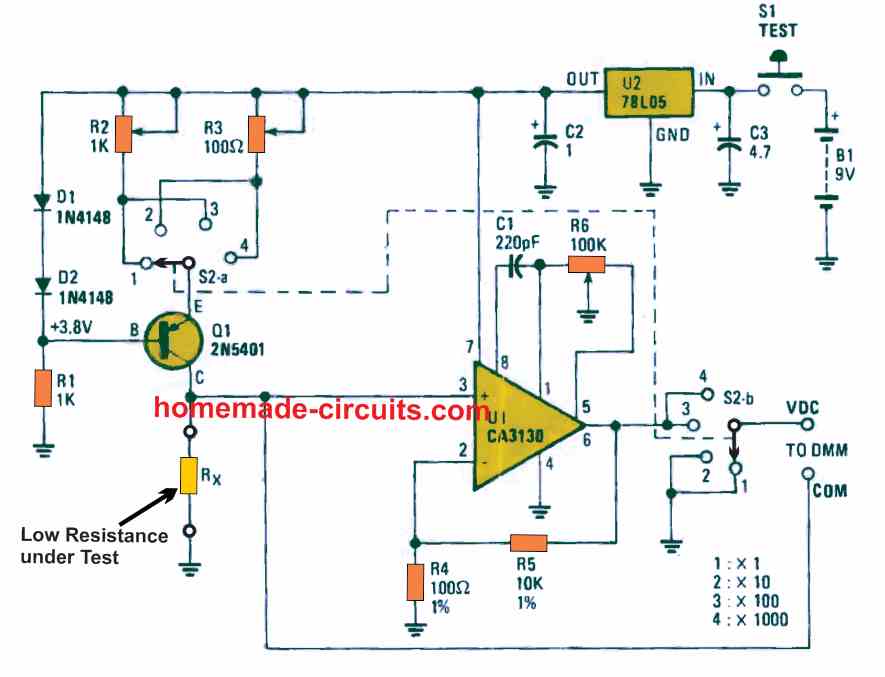 2 Simple Milliohm Meter Circuits