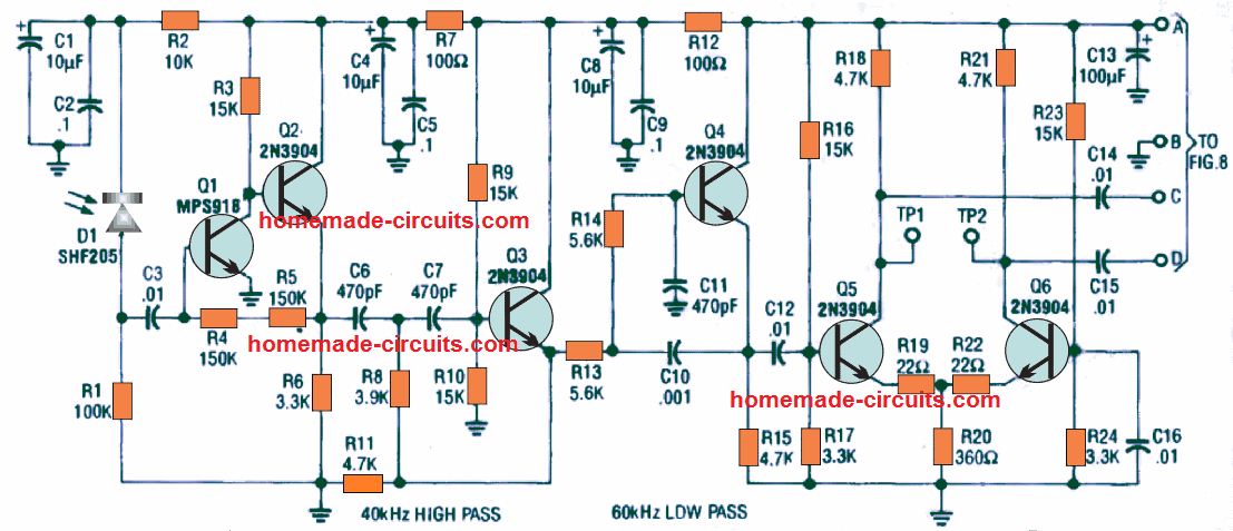 receiver circuit for light communicator