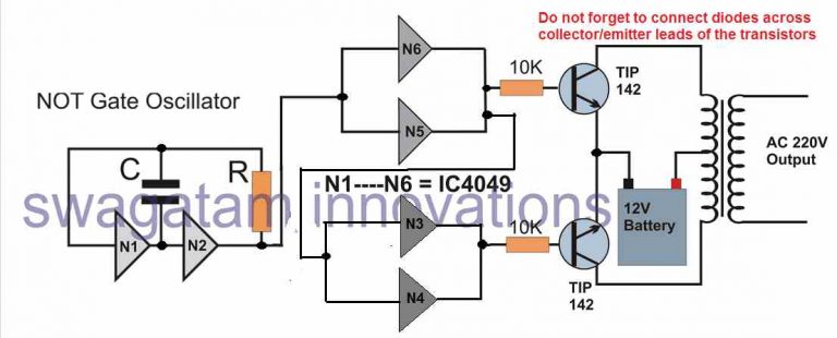 7 Simple Inverter Circuits you can Build at Home Circuit Diagram