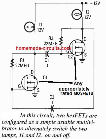 FET Lamp Flasher circuit