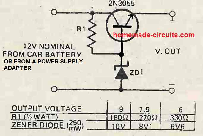 Getting Fixed Voltage from Transistor Regulator