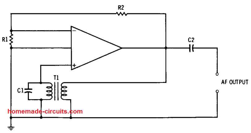 transformer feedback op amp AF oscillator