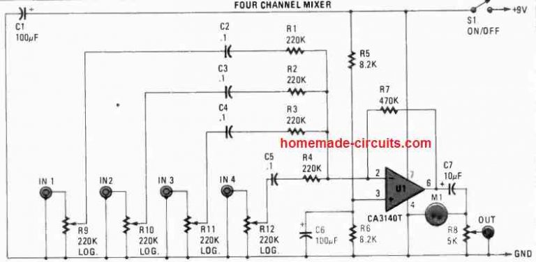 5 Simple Audio Mixer Circuits Explained - Homemade Circuit Projects