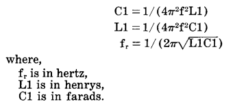 formula for calculating C1 and L1