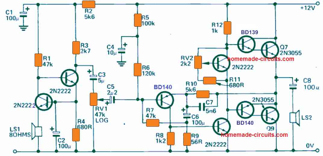 public address PA circuit compressed