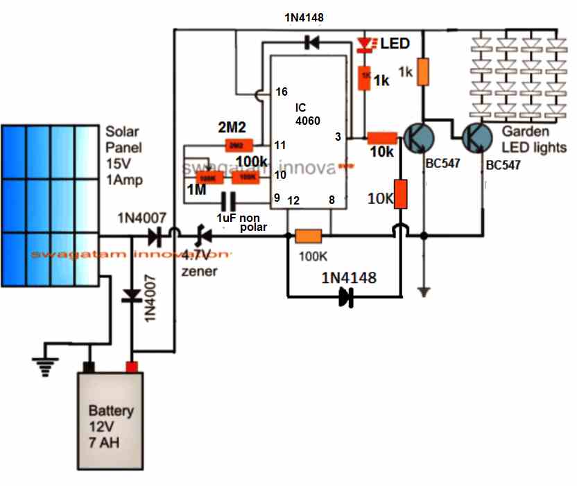 Adjustable Delay OFF Solar Timer Circuit