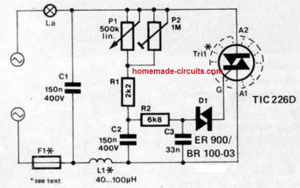 1000 watt light dimmer circuit