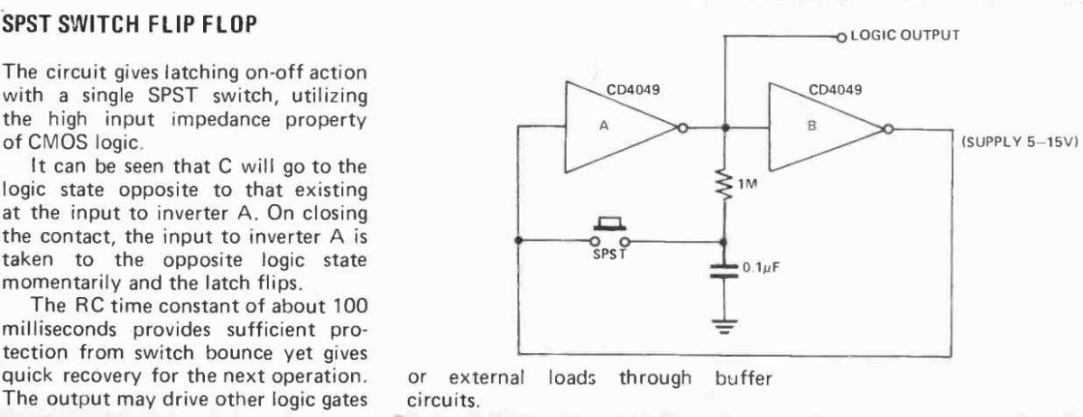 flip flop circuit diagram using IC 4049