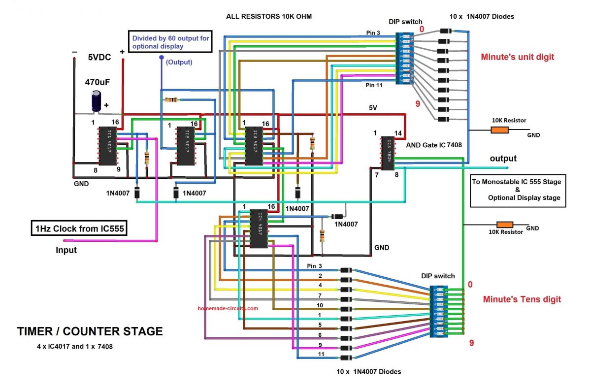 School Bell Timer Circuit using IC 4017