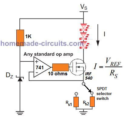 current limiter for car LED dimmer dipper