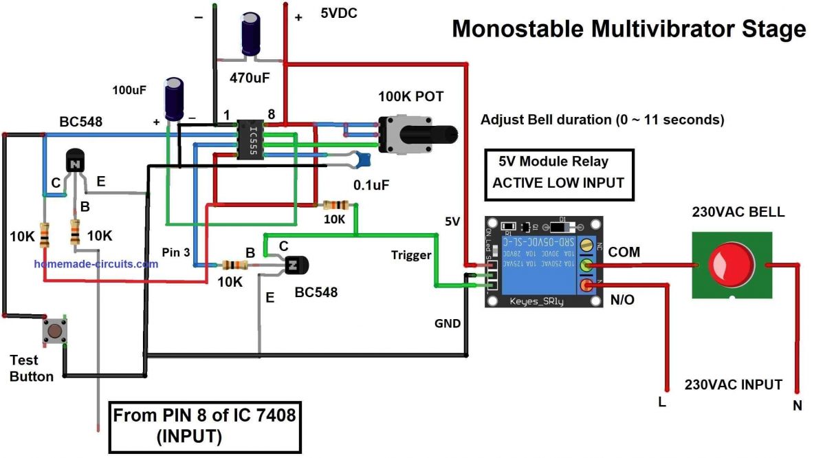 monostable relay circuit