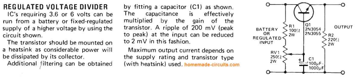 regulated voltage divider circuit compressed