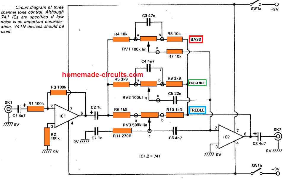Audio Tone Control Circuit Diagram