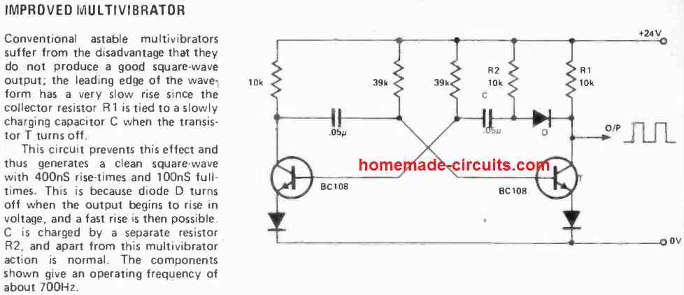 two transistor enhanced astable circuit