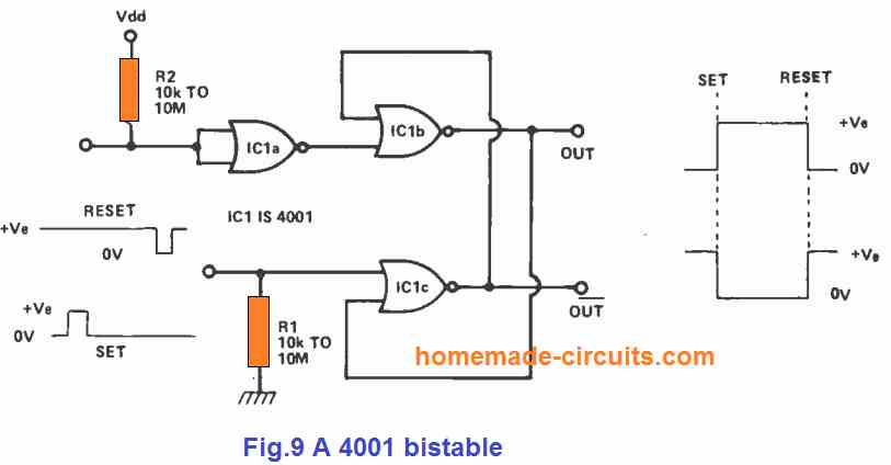 a 4001 bistable circuit