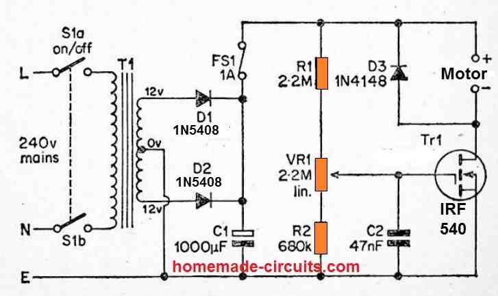 high power DC motor speed controller circuit