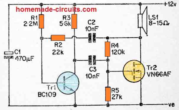 high power mosfet siren circuit