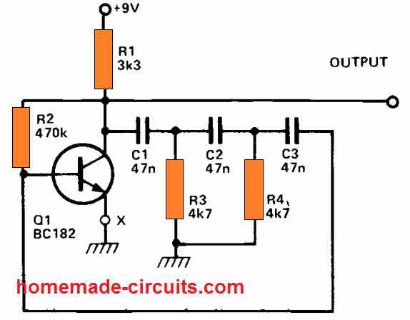 one transistor sine wave oscillator