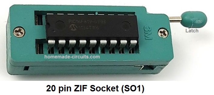 20 pin ZIP IC socket with lever lock 