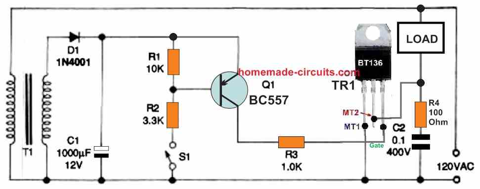 Ostentoso Con rapidez explorar Simple Triac Triggering Circuits Explained | Homemade Circuit Projects