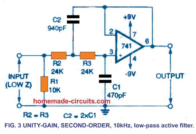 Butterworth filter circuit diagram