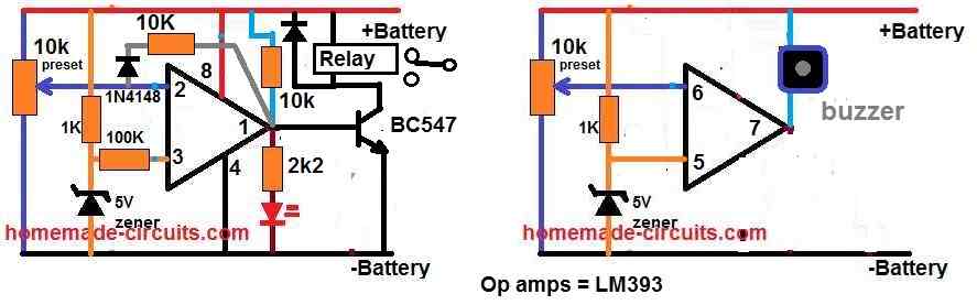 low battery cut off with battrey using IC LM393