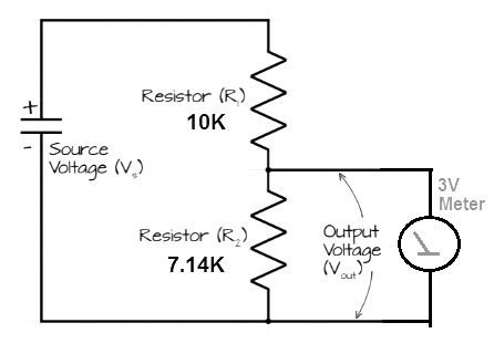 meter step down resistive divider circuit