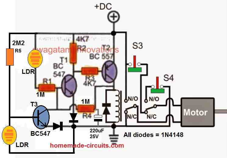 automatic tray open close relay motor with LDR