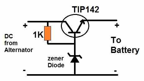 single transistor voltage regulator for battery over charge protection
