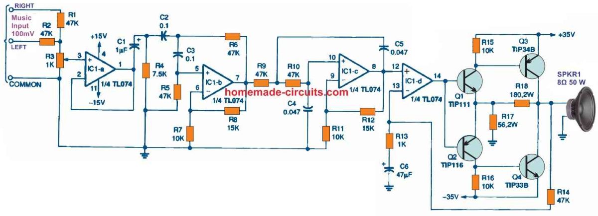 Build This Subwoofer Amplifier Circuit
