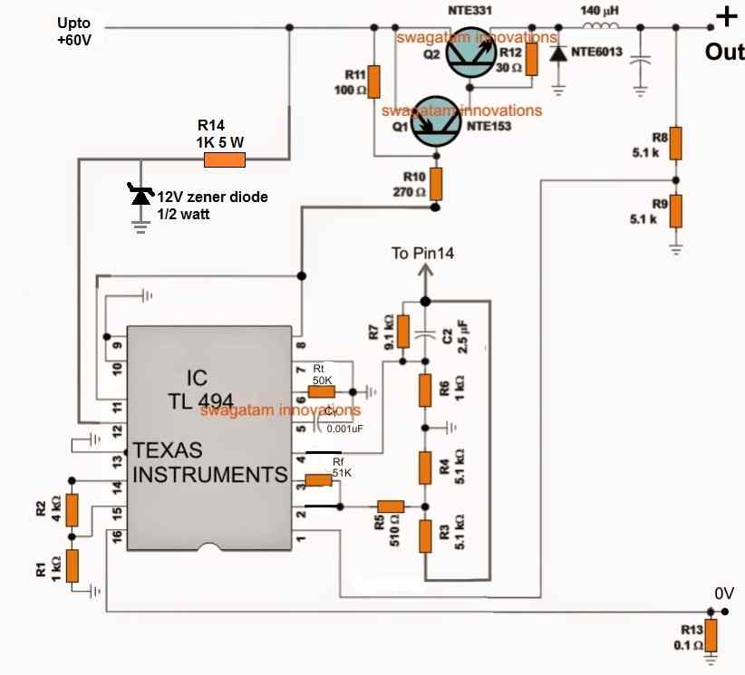 60V solar charger using TL494 buck converter