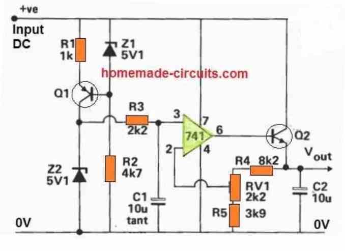 Improved Over-Current and Short Circuit Protected 741 Power Supply