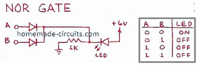 diode NOR gate circuit