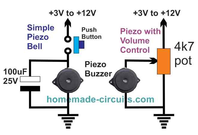 how to connect piezo transducers and buzzers