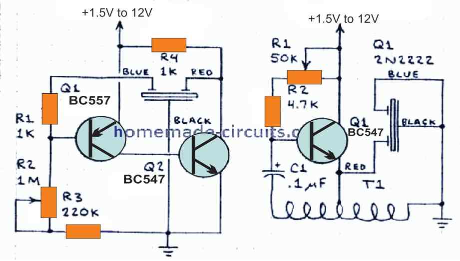 Variable Tone Piezo Buzzer circuit