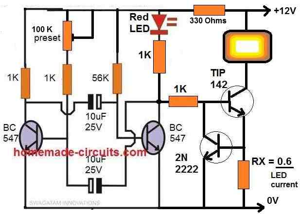 high watt led strobe light circuit