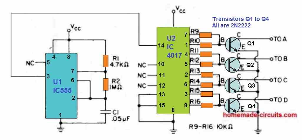 Christmas LED star circuit diagram