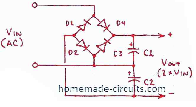 Voltage Doubler using Bridge Rectifier