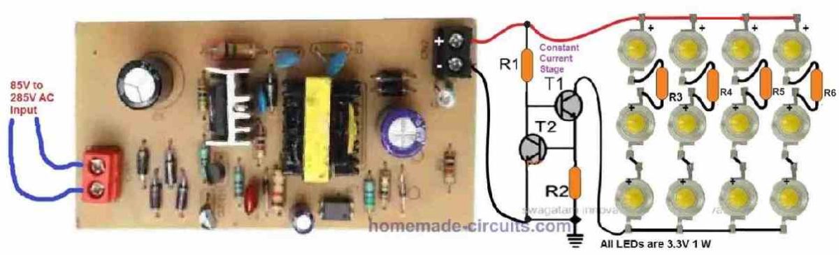 12 watt LED driver circuit