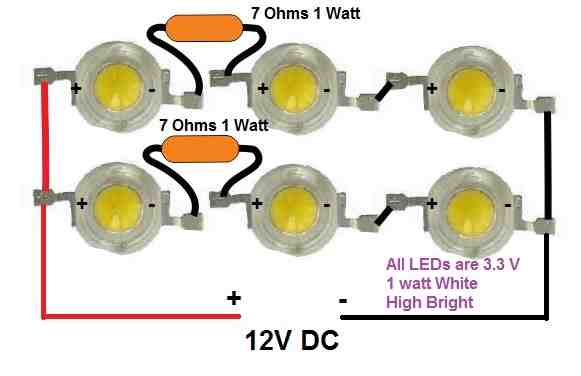 6 watt LED configuration