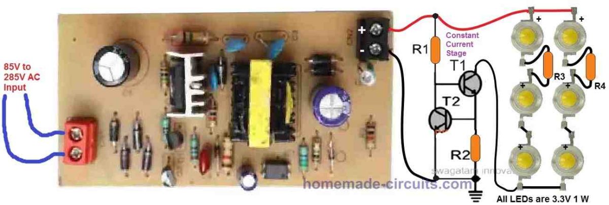 6 watt LED driver circuit