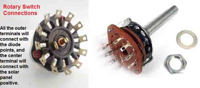 rotary switch connections with solar panel