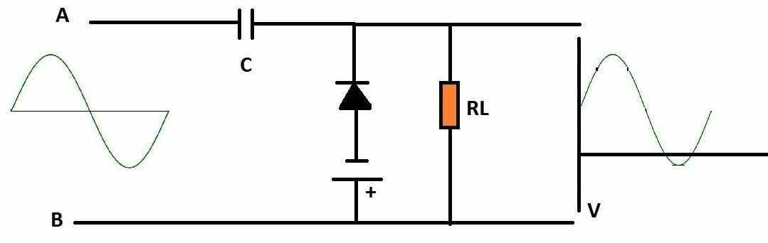 Positive Clamper Circuit with Negative Bias